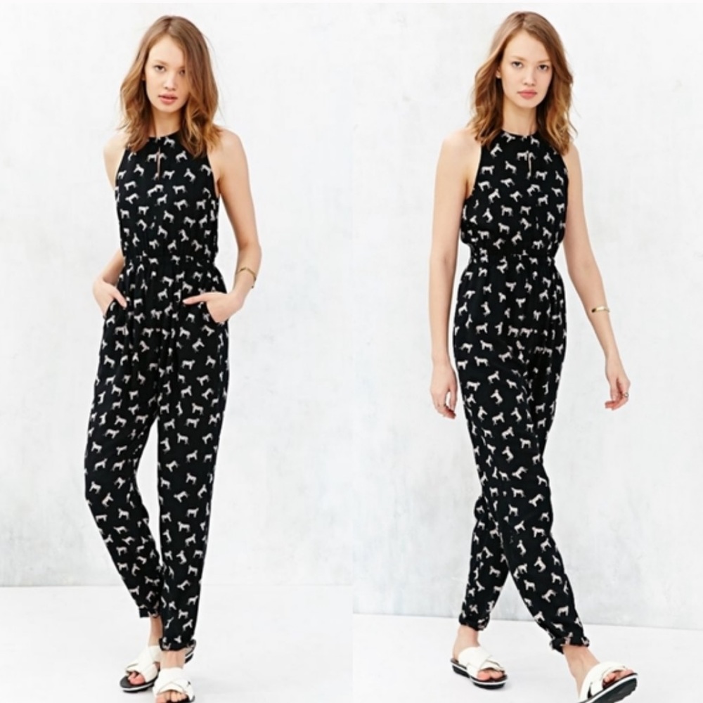 MinkPink White Tiger Print Junpsuit